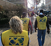 Mormon helping hands volunteers during Hurricane Sandy